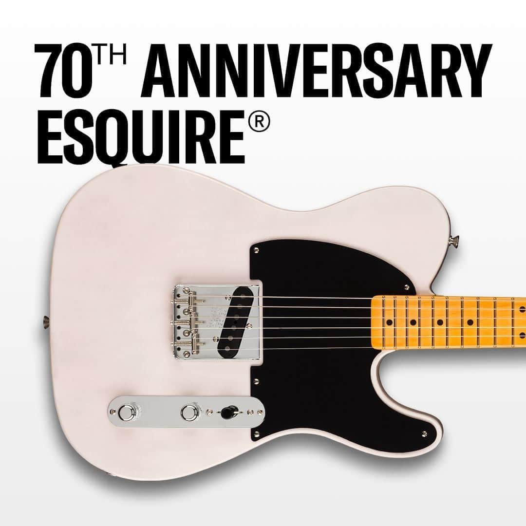 Fender Guitarさんのインスタグラム写真 - (Fender GuitarInstagram)「In 1950, Fender debuted the Esquire, which laid the groundwork for all solid-body electric guitars to follow. Today, we're proud to introduce the 70th Anniversary Esquire, featuring a roasted pine body, thick “U”-shaped neck and Tim Shaw-designed Esquire bridge pickup inspired by the original. Learn more about this limited-edition model via link in bio.」8月19日 1時00分 - fender