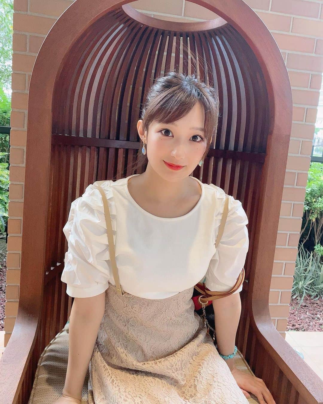 ミクのインスタグラム：「. . #goodmorning ☀️ . .  #横浜　#コスモワールド  #fashion #jillbyjillstuart」