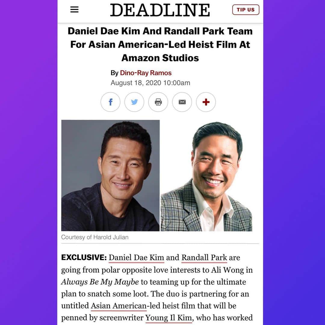ダニエル・デイ・キムさんのインスタグラム写真 - (ダニエル・デイ・キムInstagram)「Cant wait for this one. ;).  Thanks @randallpark, @mrjohncheng and @amazonstudios!」8月19日 2時50分 - danieldaekim