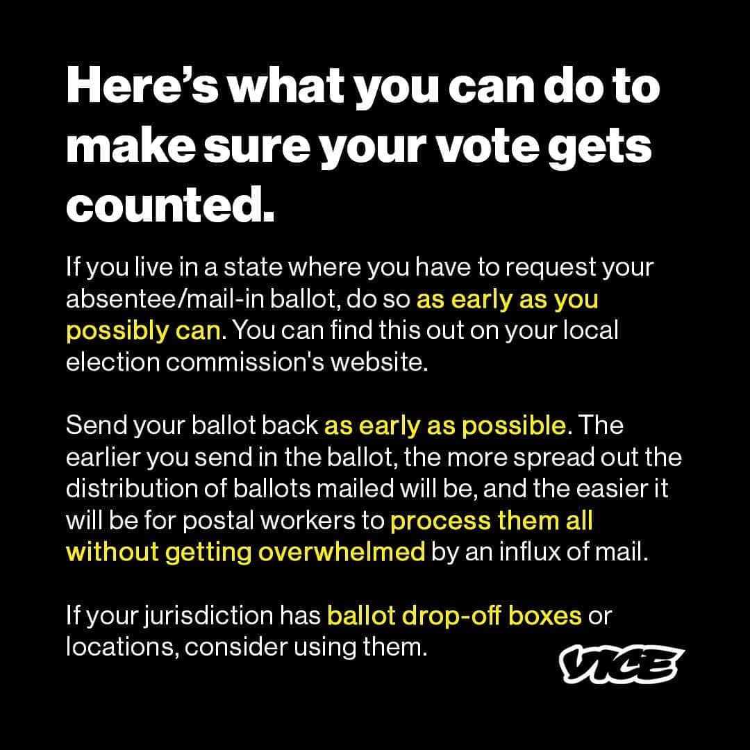 VICEさんのインスタグラム写真 - (VICEInstagram)「Should you be worried about voting by mail this fall? Here are the facts about what's going on with the USPS and how you can ensure your vote will be counted this November.⁠⠀⁠⠀ ⁠⠀ Link in bio.⁠⠀ via @motherboardvice⁠⠀ ⁠⠀ ⁠⠀ ⁠⠀ ⁠⠀ #savetheusps #saveusps #postoffice #USPS」8月19日 4時10分 - vice