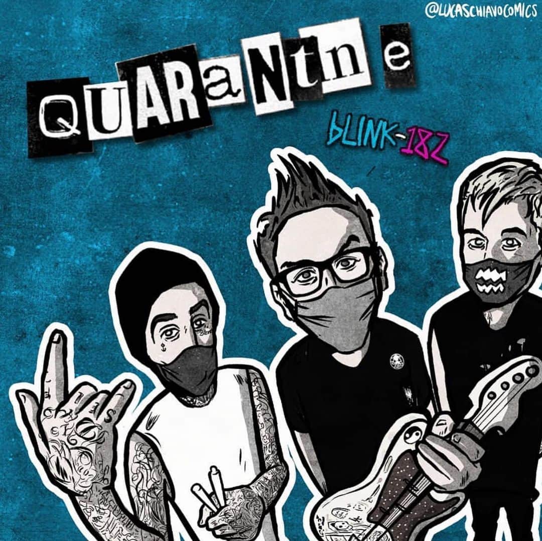 blink-182のインスタグラム：「love seeing the #quarantine fan art 👨‍🎨: @lucaschiavocomics @megsvway @sharklyat @leotrasvina @delizanisa_」