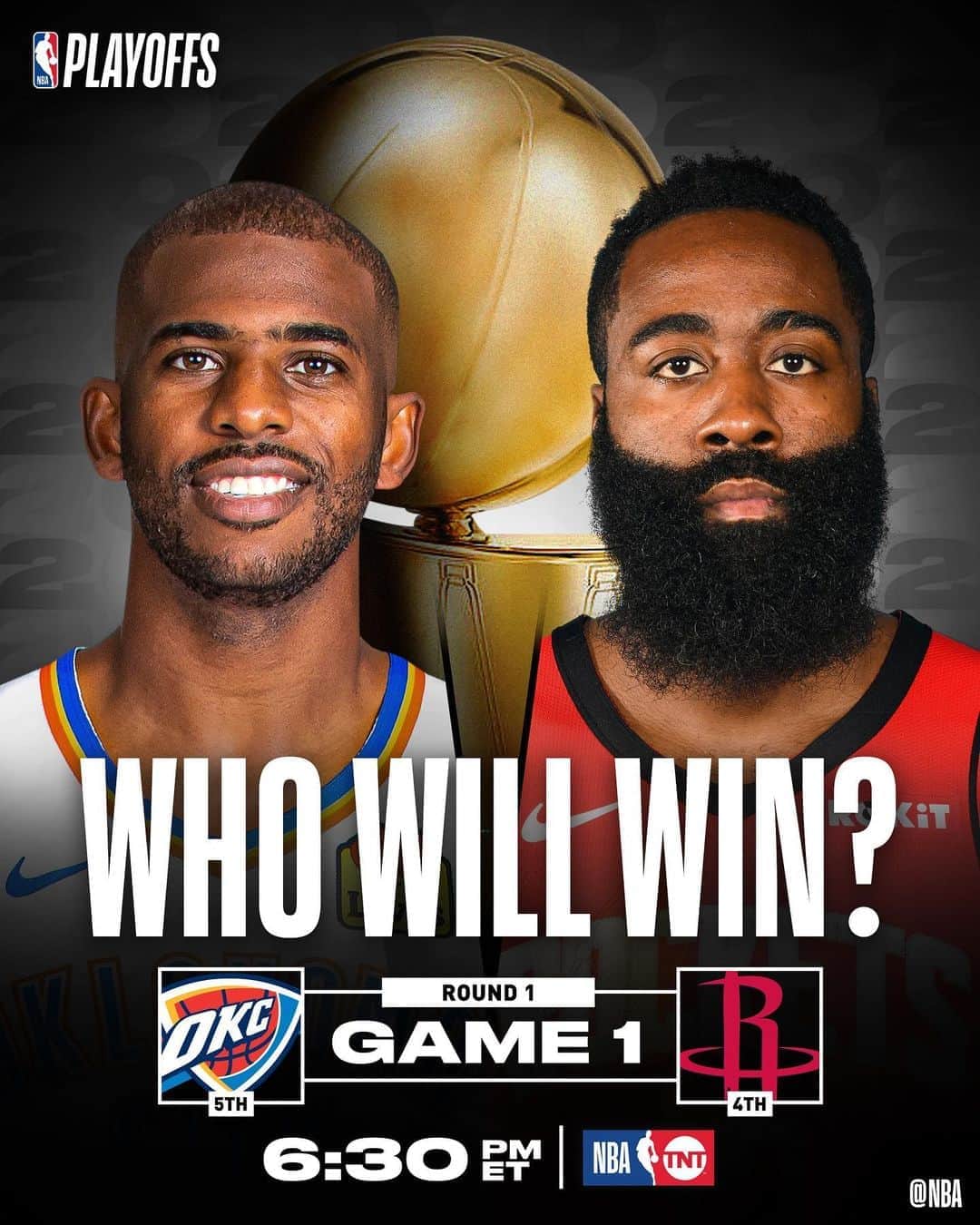NBAさんのインスタグラム写真 - (NBAInstagram)「⛈ ⚔️ 🚀  Family faces meet up out West as the @okcthunder face the @houstonrockets 6:30pm/et @nbaontnt!  #WholeNewGame #NBAPlayoffs」8月19日 4時54分 - nba