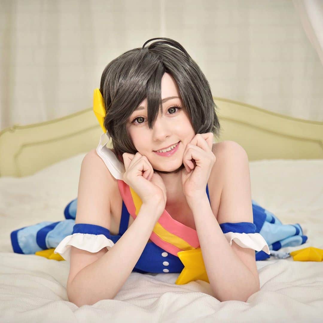 姫沢のインスタグラム：「💕 #patreon #cosplayer #kikuchimakoto #theidolmaster #imas #idolmastercosplay #himezawa #アイマス　#姫沢　#レオヤー　#アイドル　#コスプレ」