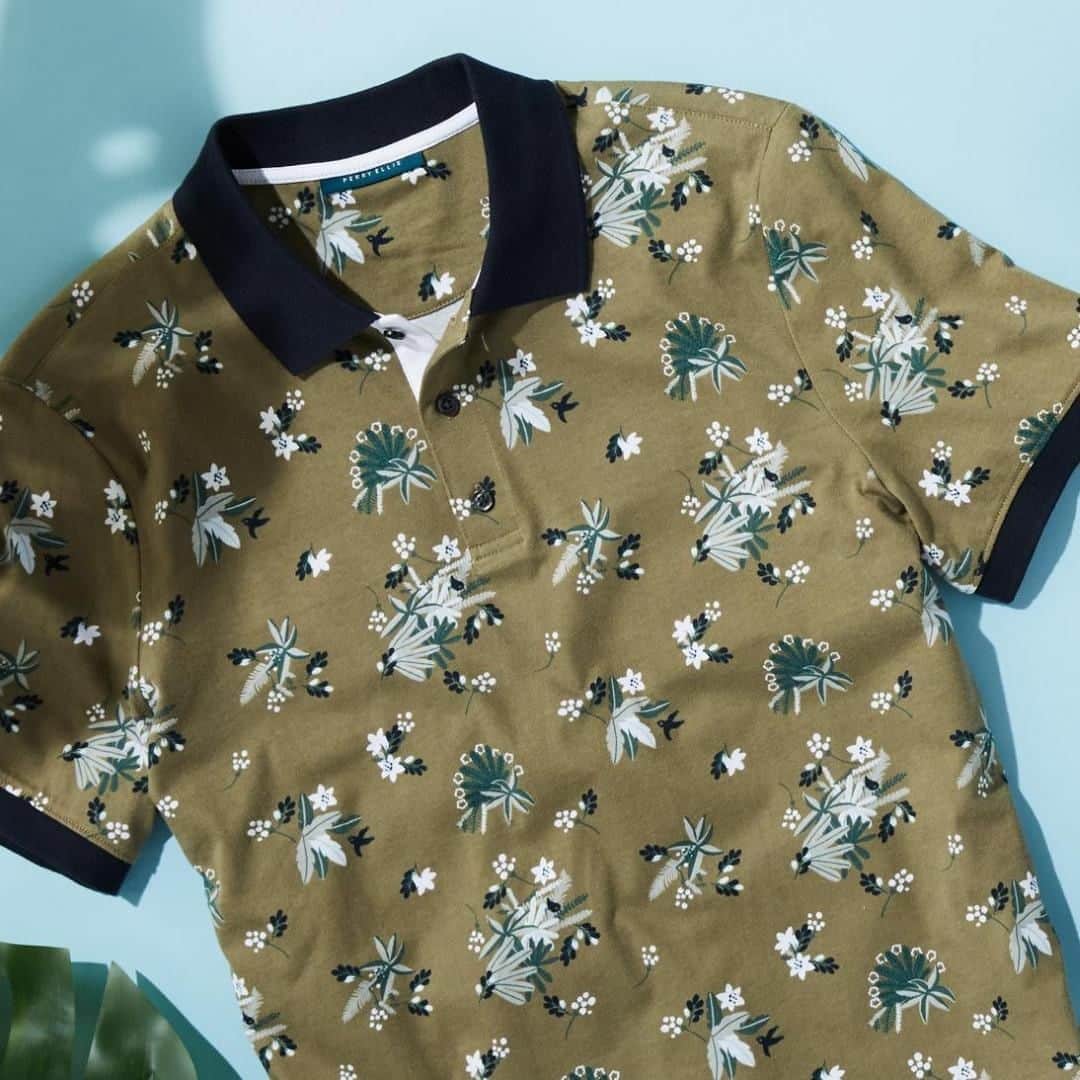 ペリーエリスのインスタグラム：「A pop of floral for everyday statements combined with everyday comfort. Made from our premium pima cotton blend for a luxurious, lightweight feel. #lifereadysince1976」