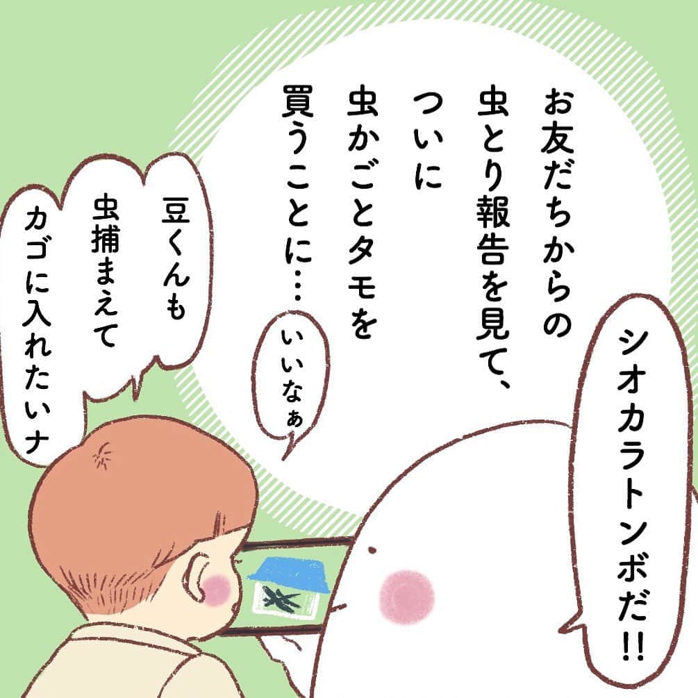 山川あかねのインスタグラム：「虫とりの話!! セミを頑張って描いたのでセミ苦手な方は気をつけてください… #お尻漫画 #お尻絵日記 #育児絵日記 #育児漫画 #虫取り #蝉 #虫 #イラスト #illustration #ipad #procreate」