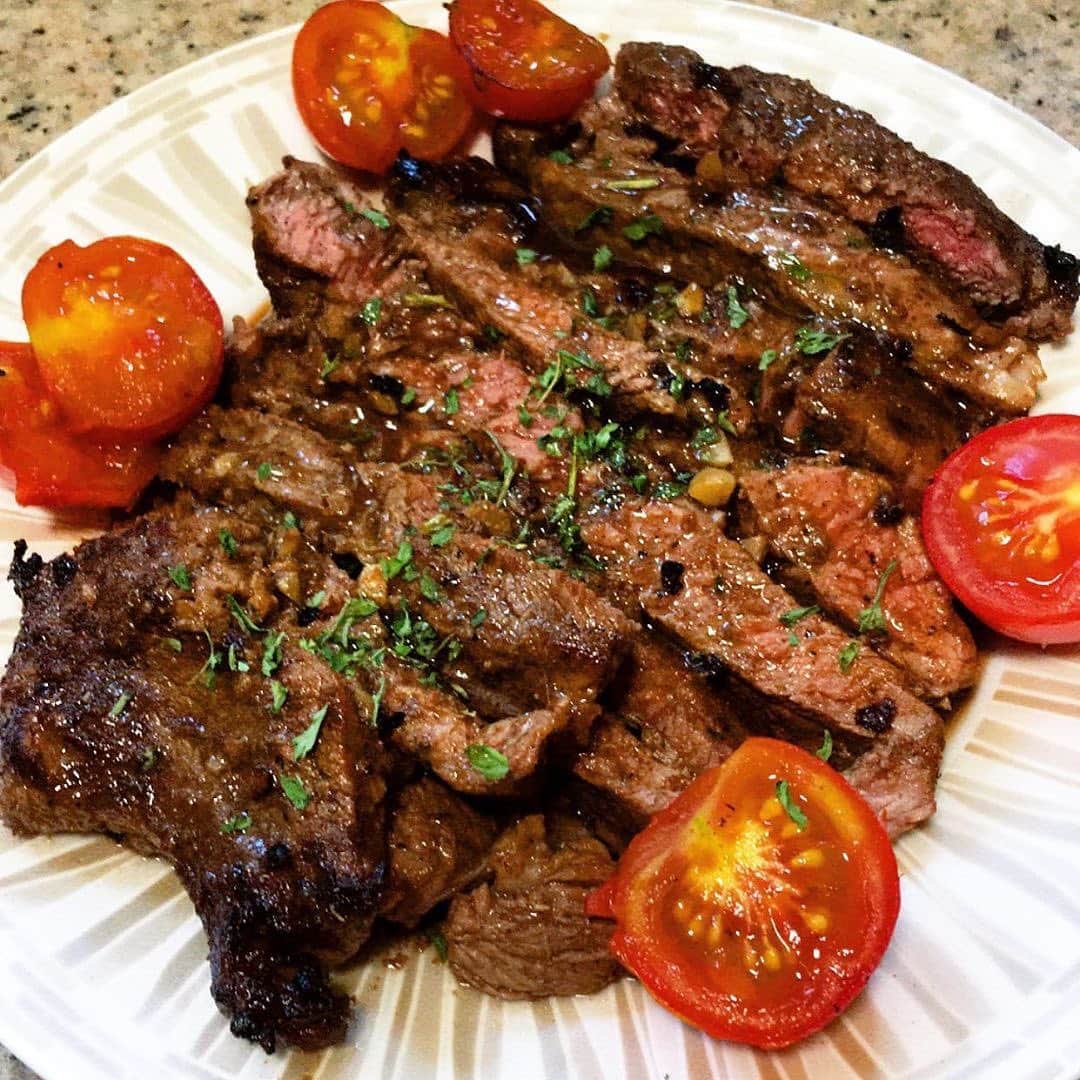 Flavorgod Seasoningsさんのインスタグラム写真 - (Flavorgod SeasoningsInstagram)「Final hours-$2 dollar Tuesday! This weeks flavor: Ghost Seasoning⁠ -⁠ Click the link in my bio @flavorgod⁠ ✅www.flavorgod.com⁠ -⁠ Flavor God Seasoned Cast Iron Skillet STEAK by:⁠ Customer:👉 @wens_simpleeats ⁠ -⁠ You will need:⁠ - A 12 inch cast iron skillet @williamssonoma⁠ - A cutting board @williamssonoma⁠ - 5 cloves of freshly minced garlic 🧄⁠ - Steak 🥩⁠ - Red Wine of Choice. I recommend @winc (a great subscription service i’ve heard about).⁠ - 🥑 Avocado Oil @primalkitchenfoods⁠ - Veggies or Potatoes 🥔⁠ ⁠ First you want to lay steak on a board and blot dry with a clean paper towel, to get ride of the excess moisture. Then go ahead and season with Himalayan sea salt and black pepper. ( I like to add a hint of cayenne pepper for some heat).⁠ ⁠ For a 1-inch thick piece, the steak should cook for about 3-4 minutes on each side for medium rare. I like my steak medium well done.⁠ ⁠ Tip: Cook with some red wine after you flip the steak.⁠ ⁠ ‼️Always remember to REST YOUR STEAK for extra juicy and tenderness ‼️⁠ ⁠ Easy as that! Garnish with fresh thyme, parsley or herbs! You can serve with a side of veggies or potatoes.⁠ -⁠ Flavor God Seasonings are:⁠ ➡ZERO CALORIES PER SERVING⁠ ➡MADE FRESH⁠ ➡MADE LOCALLY IN US⁠ ➡FREE GIFTS AT CHECKOUT⁠ ➡GLUTEN FREE⁠ ➡#PALEO & #KETO FRIENDLY⁠ -⁠ #food #foodie #flavorgod #seasonings #glutenfree #mealprep #seasonings #breakfast #lunch #dinner #yummy #delicious #foodporn」8月19日 10時07分 - flavorgod