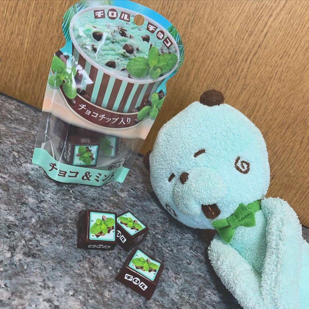 新倉愛海さんのインスタグラム写真 - (新倉愛海Instagram)「お久しぶりのチョコミント！🍀﻿ チョコミント不足でバテ気味なみん太くん…！？﻿(； ･`д･´)💦 ﻿ 夏は水分補給とチョコミント補給！﻿ 忘れちゃだめなのですね|･ω･｀)ﾁﾗﾐﾝﾄ﻿ ﻿ #アプガ2 #アイドル #チョコミント #チョコミン党 #チロルチョコ #お菓子 #今日のみん太くん」8月19日 10時14分 - ami_niikura_uug2ki