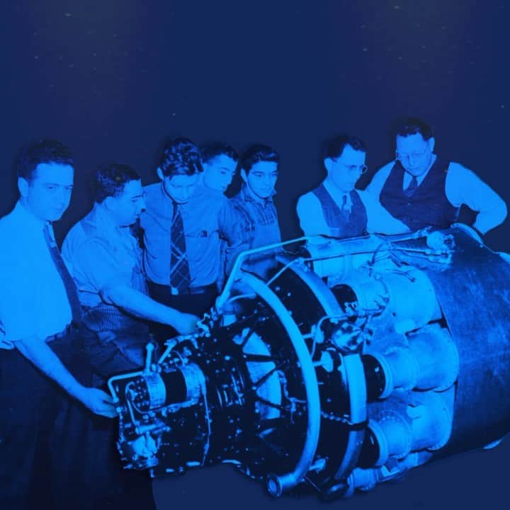 GeneralElectricのインスタグラム：「In celebration of #NationalAviationDay, we’re taking you back to where it all started in 1942, when a group of GE engineers launched the first American jet engine, I-A, as a way to help win WWII.   The project was so secretive, that even though more than a thousand people were working on the project, only a small group of engineers—referred to as the “Hush-Hush Boys”— actually knew what they were building at the time.   Later, they would look back on that time as the moment that sparked an aircraft industry revolution, cementing GE’s long legacy of aviation innovation.」