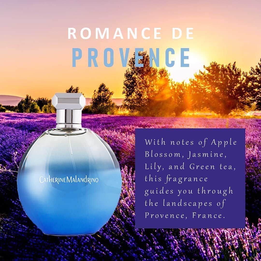 キャサリンマランドリーノのインスタグラム：「Romance De Provence   Click to Shop  #catherinemalandrino #catherinebycatherinemalandrino #catherinemalandrinofragrance #perfumecollection #perfumelovers」