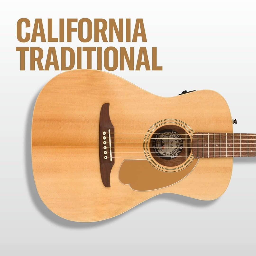 Fender Guitarさんのインスタグラム写真 - (Fender GuitarInstagram)「Introducing the newest addition to the California Series: California Traditional acoustics. With slim “C”-shaped mahogany necks, matching 6-in-line headstocks and a choice of Natural, Sunburst and Aged Cognac Burst finishes, these models match timeless looks with exceptional playability for all styles of music. Learn more via link in bio!   📸: @castilloalec」8月20日 1時00分 - fender