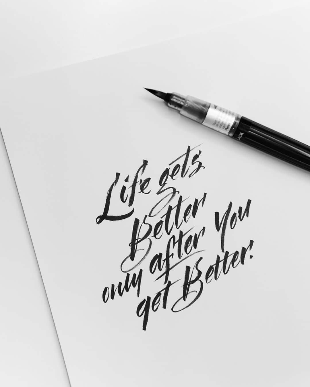 Pentel Canadaさんのインスタグラム写真 - (Pentel CanadaInstagram)「"Life gets better only after you get better."⁠ 📷 Created by: @hellomaurelle⁠ 🖊 Product: ⁠Colour Brush / GFL⁠ 👉Follow and tag @pentelcanada for a chance to be featured⁠!⁠ .⁣⁠ .⁣⁠ .⁣⁠ #pentel #pentelcanada #artistoninstagram #worldofartists #art_spotlight #art_worldly #art #artwork #artnerd #artist #artshelp #arts_help #instart #brush #pentelbrush #pen #pentelsignpen #writing #handwriting #caligraphy #handlettering #lettering #instalettering #handlettering ⠀⁣⁠ #happylettering #moderncalligraphy #brushlettering #brushcalligraphy #quotelettering #quote」8月20日 1時02分 - pentelcanada