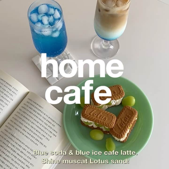 KEIのインスタグラム：「Home Cafe🥛☕️🦋 ケーキ屋さん辞めた友達と職見つけるためにカフェ修行した　ここ韓国？ #homecafe」