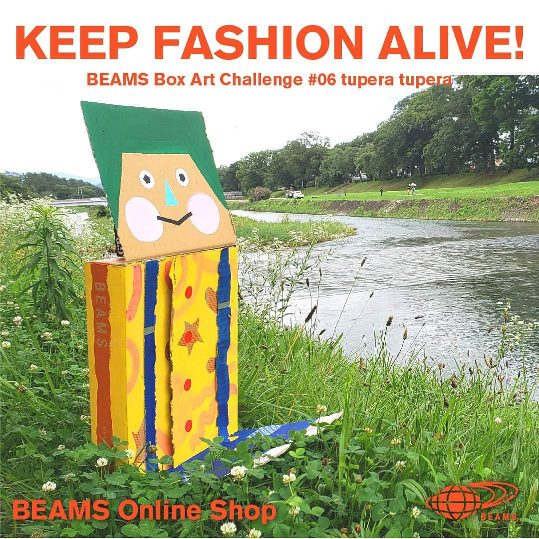 BEAMS ZAKKAさんのインスタグラム写真 - (BEAMS ZAKKAInstagram)「BEAMS Box Art Challenge ビームスが掲げる「#KeepFashionAlive」のメッセージに共感したアーティスト達がビームス公式オンラインショップの段ボールをキャンバスにそれぞれの作品に仕上げていく「BEAMS Box Art Challenge」   オーダーした商品が手元に届いた時のワクワク感、ファッションの楽しさ、ハッピーな気持ちをアーティストそれぞれが、ひとつのアートピースへ仕上げたボックスを紹介していきます。   第6弾は大人気絵本作家のtupera tuperaさん。箱自体を人に見立てて、おしゃれを楽しんでいる様を表現して下さいました。遊び心いっぱいの仕掛けに子供から大人までが魅了されること間違いなし！BOXを開けた最後のオチも必見です。  tupera tupera  亀山達矢と中川敦子によるユニット。絵本、工作、ワークショップ、アートディレクションなど、様々な分野で幅広く活動している。著書に「かおノート」（コクヨ）「やさいさん」（学研）「しろくまのパンツ」（ブロンズ新社）「パンダ銭湯」（絵本館）「いろいろバス」（大日本図書）「うんこしりとり」（白泉社）など多数。「わくせいキャベジ動物図鑑」（アリス館）で第23回日本絵本賞大賞を受賞。2019年に第1回やなせたかし文化賞大賞を受賞。  Instagram：https://www.instagram.com/kameyamatatsuya/?hl=ja  Twitter：https://twitter.com/tuperatupera   —————————————   「#KeepFashionAlive」プロジェクトとは、外出自粛が続いた期間に、BEAMSスタッフ一人ひとりが感じた”ファッションのチカラ”を動画やライブコマース、各種のオンラインコンテンツで発信するものです。   #KeepFashionAlive #BEAMSBoxArtChallenge #BEAMS #ビームス #tuperatupera」8月19日 18時27分 - bpr_beams