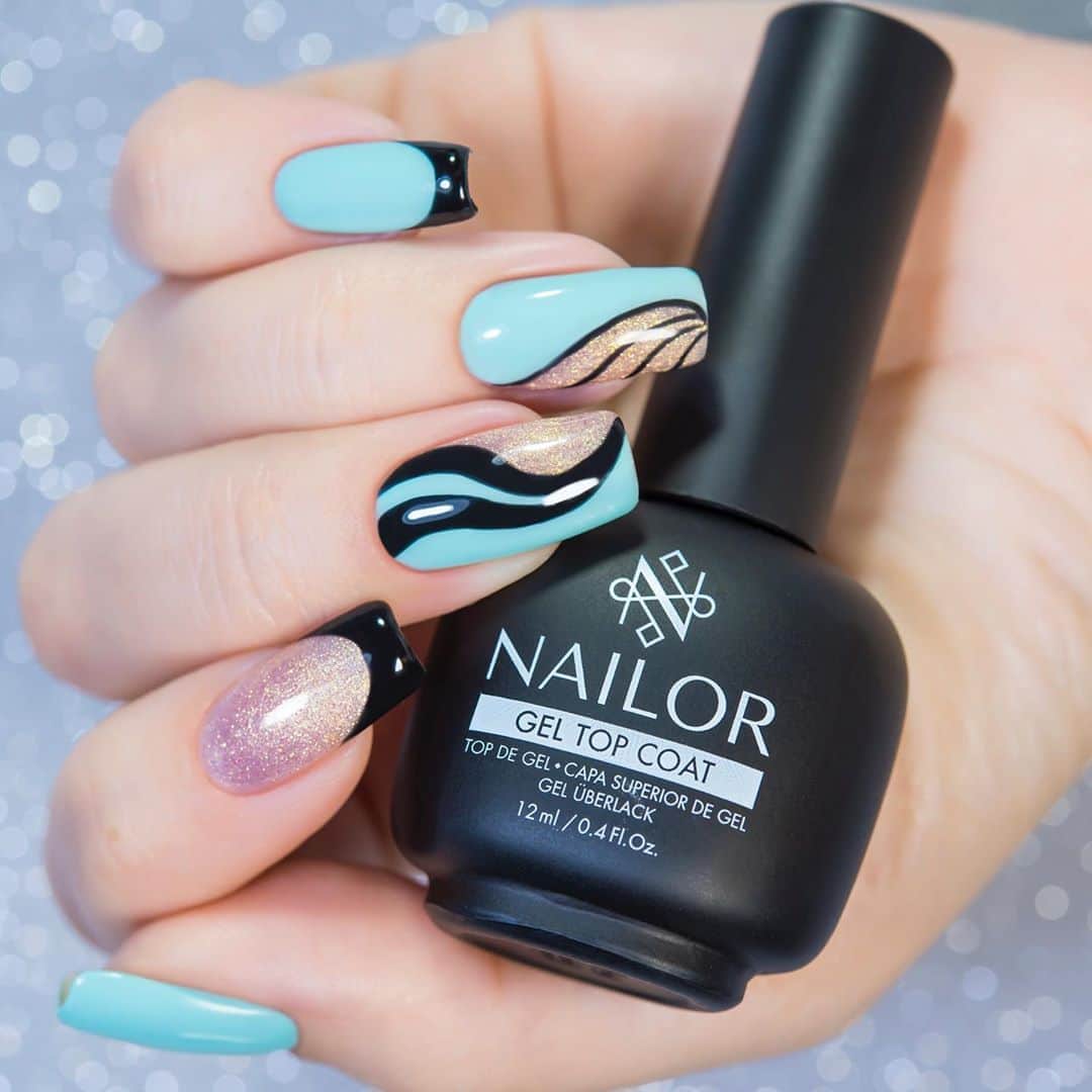 Sveta Sandersのインスタグラム：「💅Дизайн выполнен из гель-лаков от @nailor.russia : Rousseau, Vasnetsov, Malevich. Напомню, что все оттенки бренда носят имена художников😍. Гели хорошо подходят для дизайнов, т.к имеют высокую пигментацию и никуда не утекают🥰👍 📌Купить лаки и гели можно в интернет-магазине nailgoods.ru @nailor.official #nailor #нейлор #nailorrousseau #nailorvasnetsov #nailormalevich」