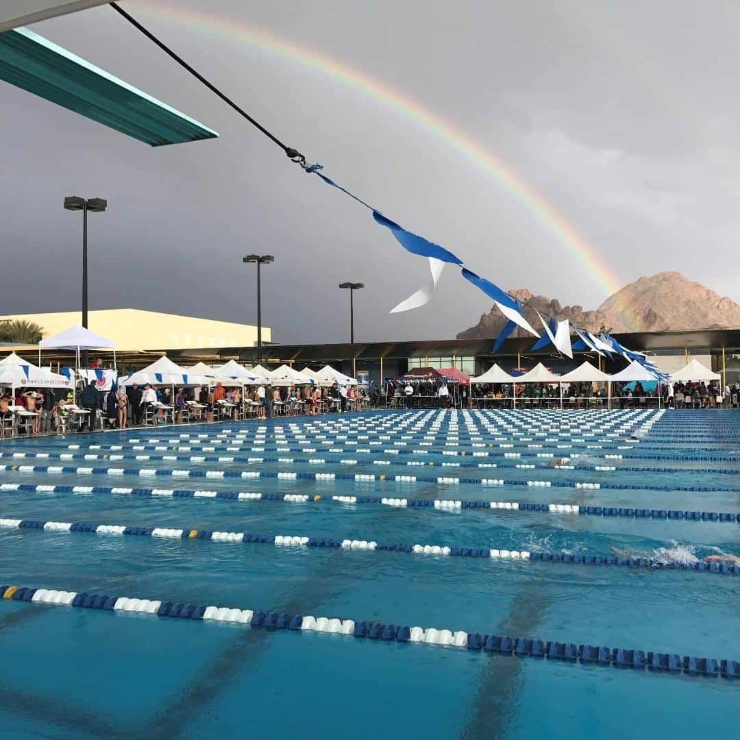 スピードさんのインスタグラム写真 - (スピードInstagram)「🌈 Racing under a rainbow 🤩  📸 by @bearbehrmann  #Speedo #LoveToSwim #DreamPools」8月19日 19時00分 - speedo