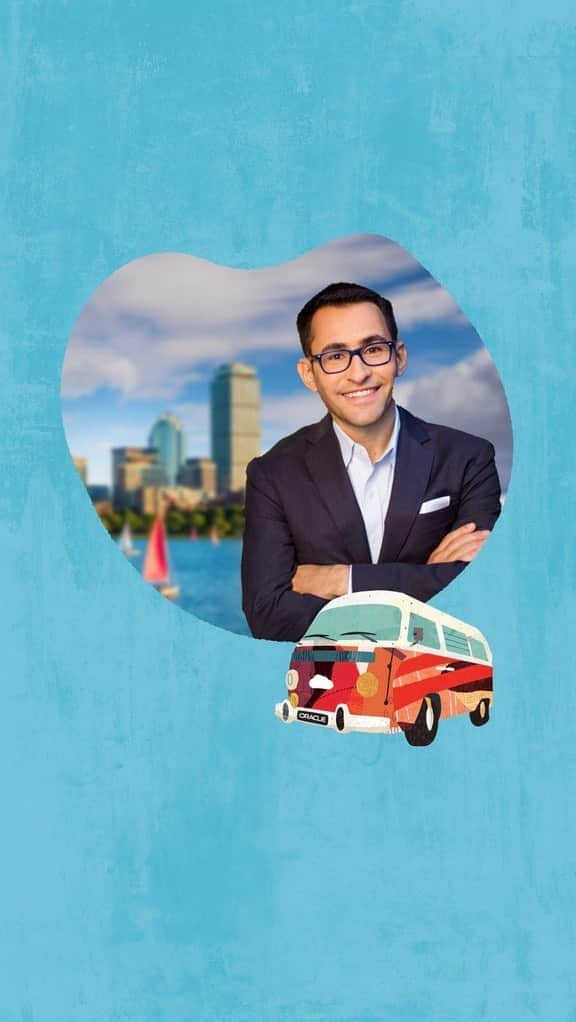 Oracle Corp. （オラクル）のインスタグラム：「We’re hitting the road! First stop: Boston, where we’re chatting with  @danschawbel about #AI and the #FutureofWork.   🚘 Link in bio to learn more about our #OracleRoadTrip!」