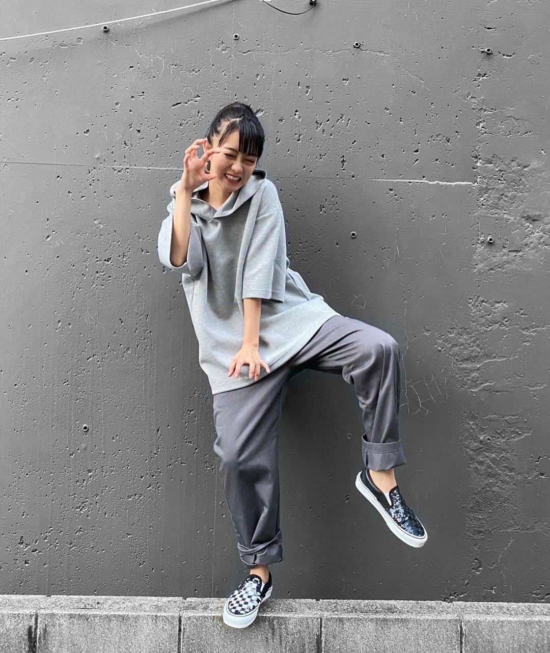 田中皓子さんのインスタグラム写真 田中皓子instagram 上下メンズ服で着てみました Guコーデ ダブルフェイスビッグプルパーカ 5分袖 シェフパンツ Ootd Ootdfashion Fashion Instagood Instafashion Gu Vans Vansslipon 멋스타그램 데일리룩