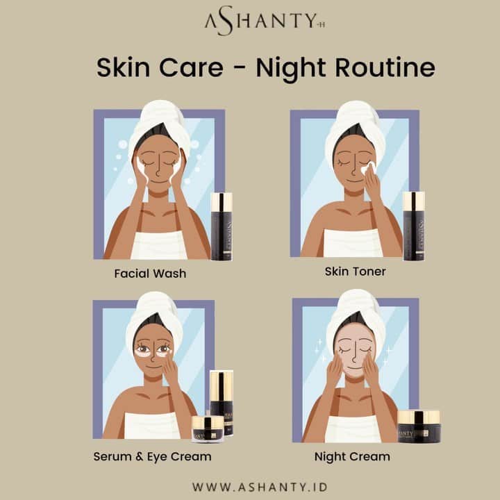 ASHANTY BEAUTY CREAM OFFICIALのインスタグラム：「Skin Care Night Routine yang wajib setiap malam ✨  ______________________________ Informasi dan pemesanan  Ashanty Beauty Cream  WA: 081287388885 WA: 081293823950 WA: 087778489900 WaA: 085781140354 ⚡️ Fast Respons Click Link On Bio Instagram @ashantyid ❣️ ______________________________ #ashantybeautycream #creamashanty #skincareashanty #skincare #skincareartis #skincarelokal #creamwajah #creamperawatanwajah #obatjerawat #jerawat #kosmetik #krimwajah #creamwajah #whiteningcream #ashantyid #ashanty #ahha #kepastian #aurelhermansyah」