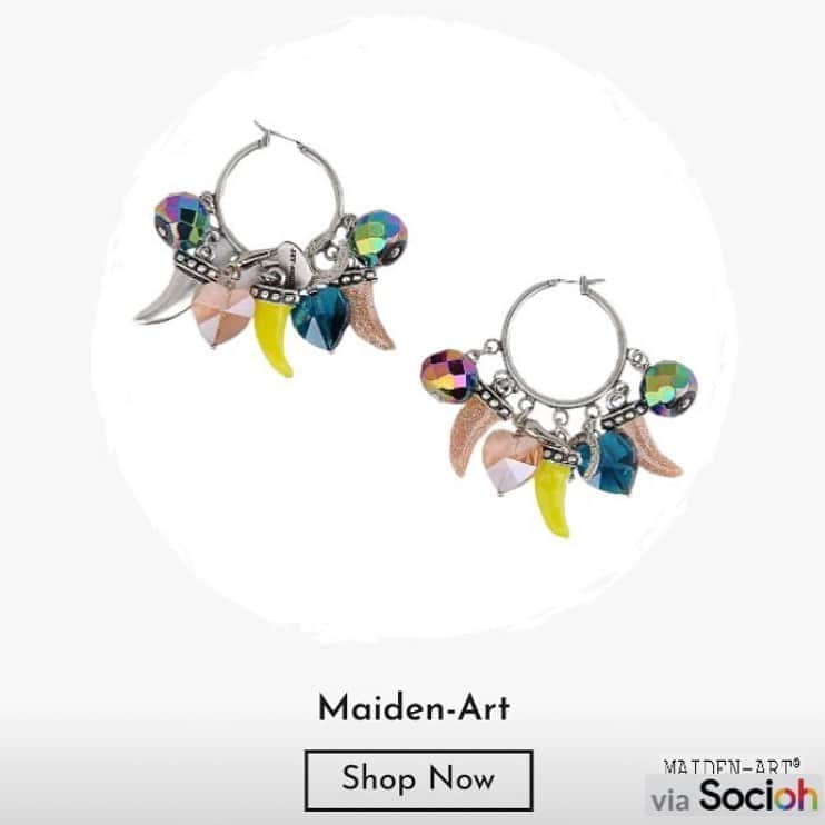メイデンアートのインスタグラム：「Super colorful Hoops ♥️  #italianjewelry #fashiontrends #maidenart #jewelry #jewelrydesigner #jewelrygram #jewelryforsale #jewelrylover #fashion #fashionblogger #fashionart #fashionista #fashionbloggers #fashionblog #shoplocal #shophandmade #artisan #handcrafted #handcraftedjewelry #madeintaly #milano #milanfashion」