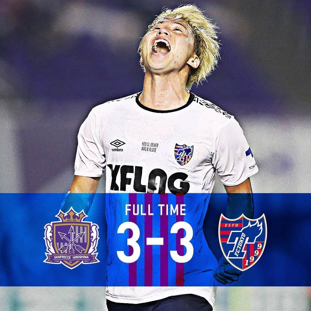 FC東京オフィシャルグッズさんのインスタグラム写真 - (FC東京オフィシャルグッズInstagram)「🔵🔴 ⏰#FULLTIME #TokyoHiroshima  2020明治安田生命J1リーグ第11節 #サンフレッチェ広島 3-3 #FC東京  得点を取り合う展開の中、ラストプレーで同点に追いつかれ引き分けで終了。 @fctokyoofficial  #STAYWITHTOKYO  #fctokyo #tokyo」8月19日 23時16分 - fctokyoofficial