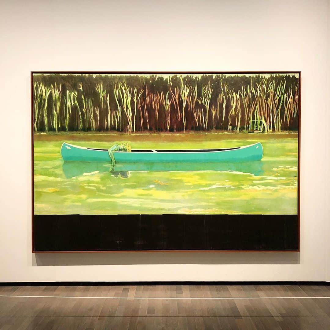 西山由のインスタグラム：「“ Canoe-Lake “ par Peter Doig.」