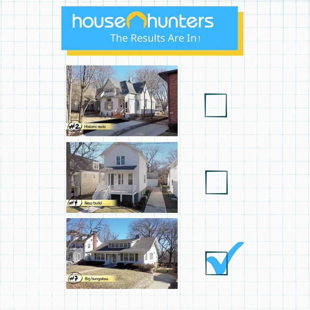 HGTVさんのインスタグラム写真 - (HGTVInstagram)「The Viewer's Choice votes are in and you picked 'Big Bungalow' for your favorite.⁠ ⁠ Will our buyers agree? Watch #HouseHunters tonight at 10|9c to find out!」8月20日 9時30分 - hgtv