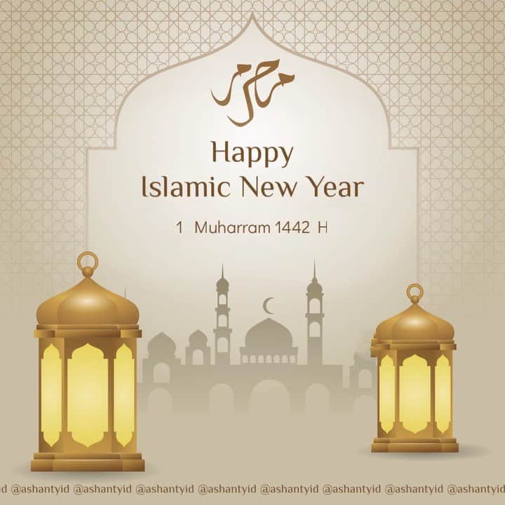 ASHANTY BEAUTY CREAM OFFICIALのインスタグラム：「Selamat tahun baru Islam 1 Muharram 1442 H. Semoga amal ibadah selama 1 tahun ini diterima dan dibukakan pintu amal yang baru 🤲🏻❤️✨」