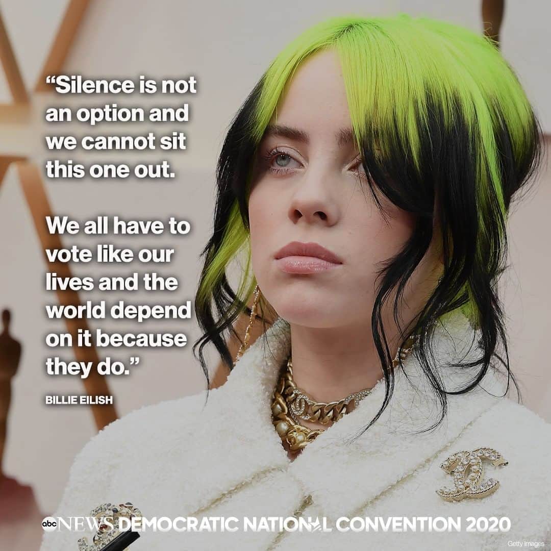 Good Morning Americaさんのインスタグラム写真 - (Good Morning AmericaInstagram)「"You don't need me to tell you things are a mess," #BillieEilish says before performing at #DemConvention. "Silence is not an option and we can't sit this one out." LINK IN BIO.」8月20日 10時46分 - goodmorningamerica
