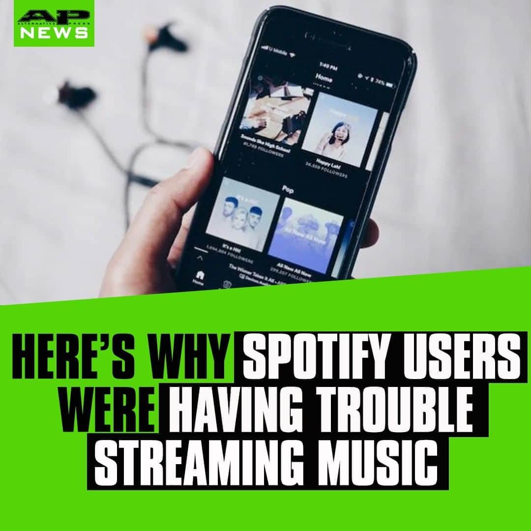 Alternative Pressさんのインスタグラム写真 - (Alternative PressInstagram)「@Spotify users across the US had problems streaming music Wednesday morning and the likely cause of the issues has been revealed ⁠ LINK IN BIO⁠ .⁠ .⁠ .⁠ #spotify #spotifystreaming #spotifymusic #spotifyapp #musicstreamingplatforms #alternativepress #altpress」8月20日 2時42分 - altpress