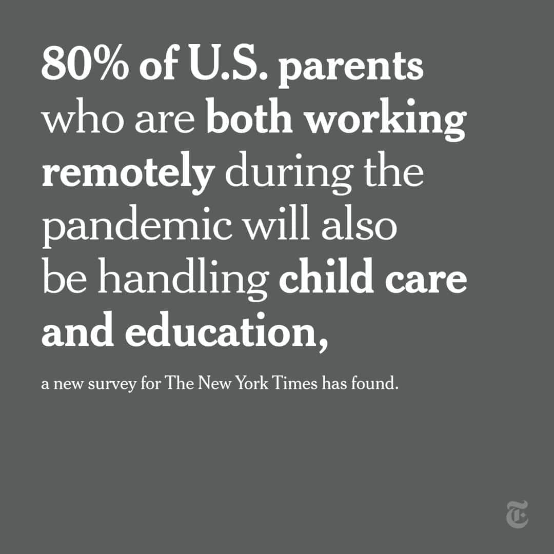 ニューヨーク・タイムズさんのインスタグラム写真 - (ニューヨーク・タイムズInstagram)「Parents across America are bracing for a go-it-alone school year.   Raising children has always been a community endeavor, and suddenly the village that parents relied on is gone. It’s taking a toll on parents’ careers, families’ well-being and children’s education.  A new survey for The New York Times has found just 1 in 5 families will have any in-person help, leaving parents feeling stressed and stranded.  “I’m only one human being, and I just can’t give everything to supporting 20 other families and children while I’m trying to support my own children,” said a mother of 2 children, in Portland, Oregon.  80% of parents who are both working remotely during the pandemic will also be handling child care and education, according to the survey, answered by a nationally representative group of 1,081 parents from August 4 to 8.  “Here’s the reality,” said a mother in Oakland, California. “The moms are doing it.”   Parents of all races — those living in urban, suburban and rural America; those who have babies, elementary schoolers and teenagers — say they’re highly stressed, with few options other than to take it all on themselves.  Tap the link in our bio to read the results of the survey, and the impossible choices facing parents across the country. Follow @nytparenting for more.」8月20日 3時00分 - nytimes
