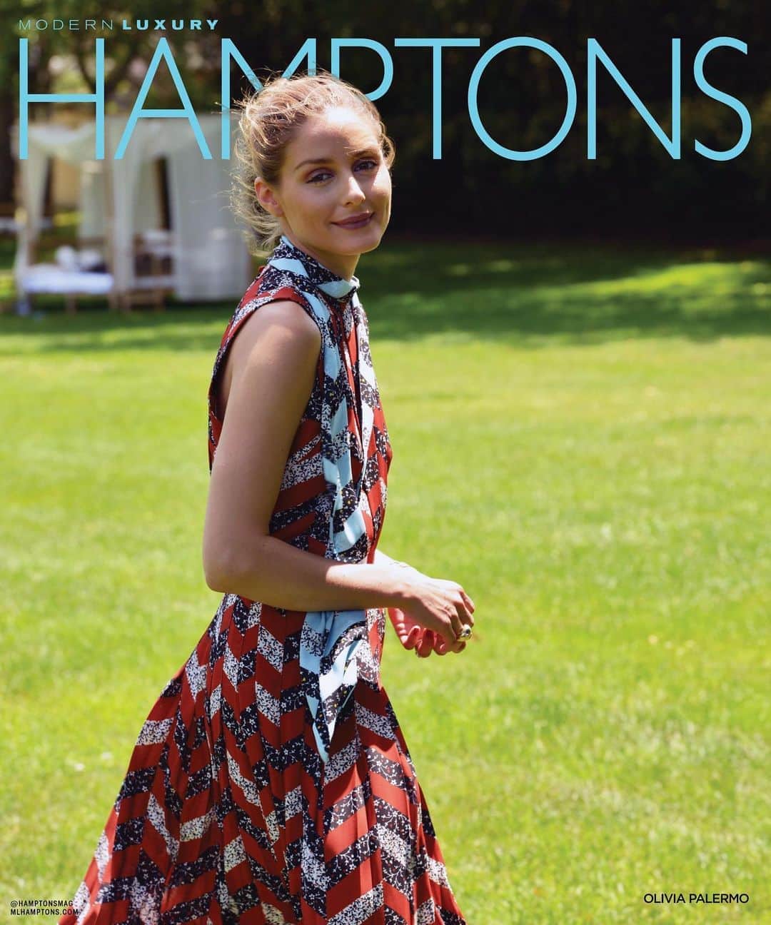 オリヴィア・パレルモのインスタグラム：「What a way to welcome the last month of summer: the cover of @hamptonsmag Fall Fashion issue!!! 🌞🍂🌻 Photographed by my talented husband @johanneshuebl during quarantine. Thank you @phebewahl for the kind words ☺️ More from the shoot in stories and link in bio for the full feature!」