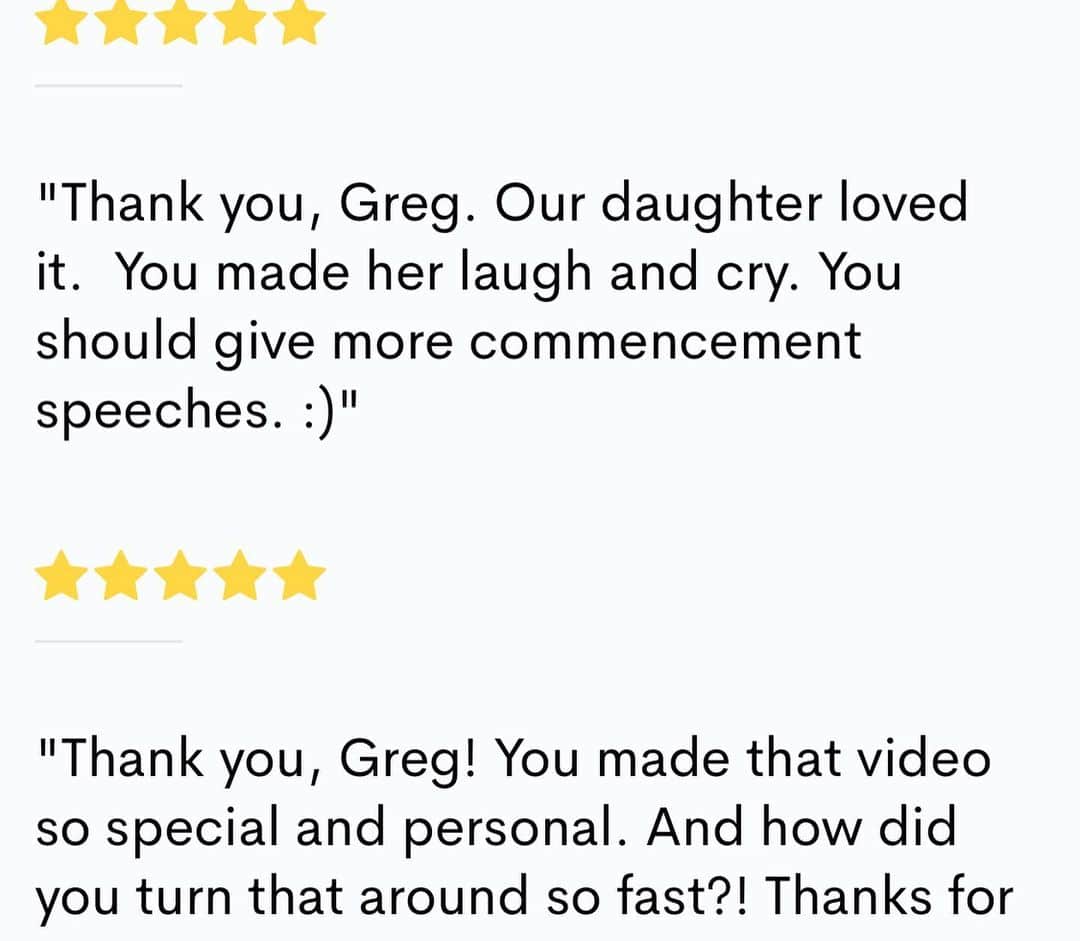 グレッグ・グランバーグさんのインスタグラム写真 - (グレッグ・グランバーグInstagram)「I LOVE doing videos for guys on @cameo THANK YOU for these amazing reviews!  Cameo.com/GregGrunberg」8月20日 6時06分 - greggrunberg