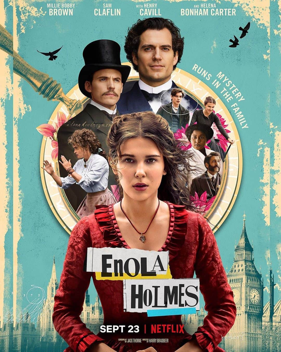 Just Jaredさんのインスタグラム写真 - (Just JaredInstagram)「Check out the new poster for Netflix’s upcoming movie “Enola Holmes,” starring @milliebobbybrown, @henrycavill, @mrsamclaflin, and Helena Bonham Carter! #MillieBobbyBrown #HenryCavill #SamClaflin #HelenaBonhamCarter #EnolaHolmes Photo: Netflix」8月20日 6時21分 - justjared