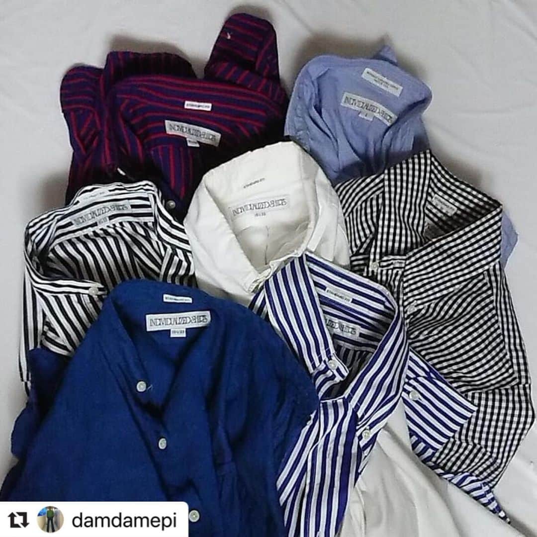 のインスタグラム：「Thank you!  #Repost @damdamepi with @make_repost ・・・ こんばんは😃🌃 シャツが大好きっす🤗  今夜のDAM'S closet🤗 大好きなシャツブランド #individualizedshirts  (インディビジュアライズドシャツ)  1961年アメリカニュージャージー州にてカスタムメイド専門ファクトリーとして創業🤗アメリカ国内においてカスタムメイドの分野では国内シェア1位を誇るファクトリーブランド🤗過去にはブルックスブラザーズのカスタムオーダーメイド部門を請け負っていたこともあり、現在もニューヨークの高級百貨店や全米の高級紳士服専門店のカスタムオーダーシャツを手掛けています。👍  shirt : #individualizedshirts (全部)  #アラフォーコーデ  #アラフォーファッション  #アラフィフコーデ  #アラフィフファッション  #40代コーデ  #40代ファッション  #メンズコーデ  #メンズファッション  #シャツ #きれいめファッション」