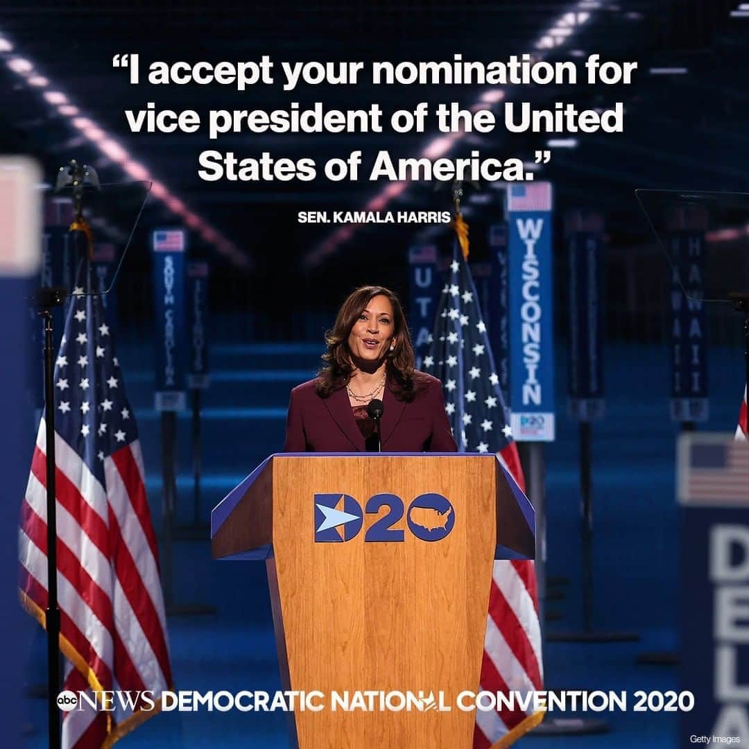 ABC Newsさんのインスタグラム写真 - (ABC NewsInstagram)「"I accept your nomination for vice president of the United States of America." — Sen. Kamala Harris delivers keynote remarks at the #DemConvention.」8月20日 12時16分 - abcnews