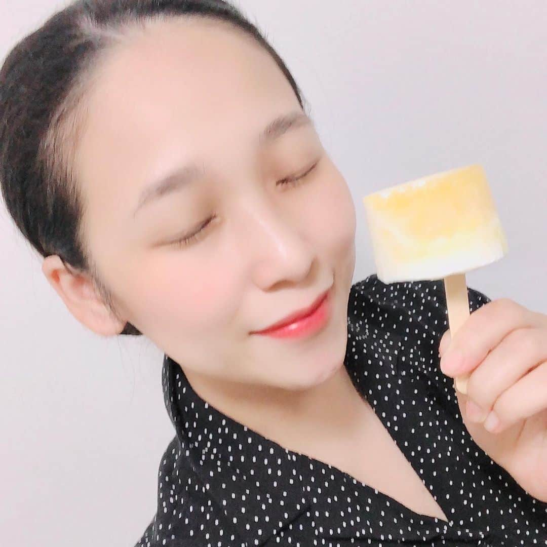 世手子さんのインスタグラム写真 - (世手子Instagram)「I made fruit on the bottom ice cream🍧 Healthy ice cream perfect for summer(*'▽'*) Everyone try to make it(*´꒳`*) コンビニでも売ってるヘルシーおやつ(о´∀`о) 明治ブルガリアヨーグルト LB81 Fruit on the Bottom(￣∇￣) LB81の乳酸菌が日々の健康を支えてくれるよー💓 フルーツソースが爽やかで夏バテ解消にぴったり╰(*´︶`*)╯♡ プレーンヨーグルト好きだから毎日飽きない味です^ - ^ オレンジの甘すぎないピール感が程よい)^o^( ダイエットしててもカロリーも控えめだから毎日食べられるおやつだよ フルーツオンザボトムとは、プレーンヨーグルトの下にフルーツやジャムを敷いて二層にした食べ方のことを言うんだよ(๑>◡<๑)  お洒落！早速フルーツオンザボトムアイスを作ってみたよ(*´◒`*) 可愛い感じにできたo(^o^)o オレンジソースが果肉たっぷりでアイスにするとさらに爽やかで気持ちいい(^-^)v プルーンヨーグルトがあっさりして夏の暑さを忘れさせてくれるd(^_^o) #ヨーグルト #簡単おやつ #おやつ時間 #夏スイーツ #フルーツヨーグルト #フルーツオンザボトム #フルーツオンザボトムアイス #PR」8月20日 14時05分 - rojide