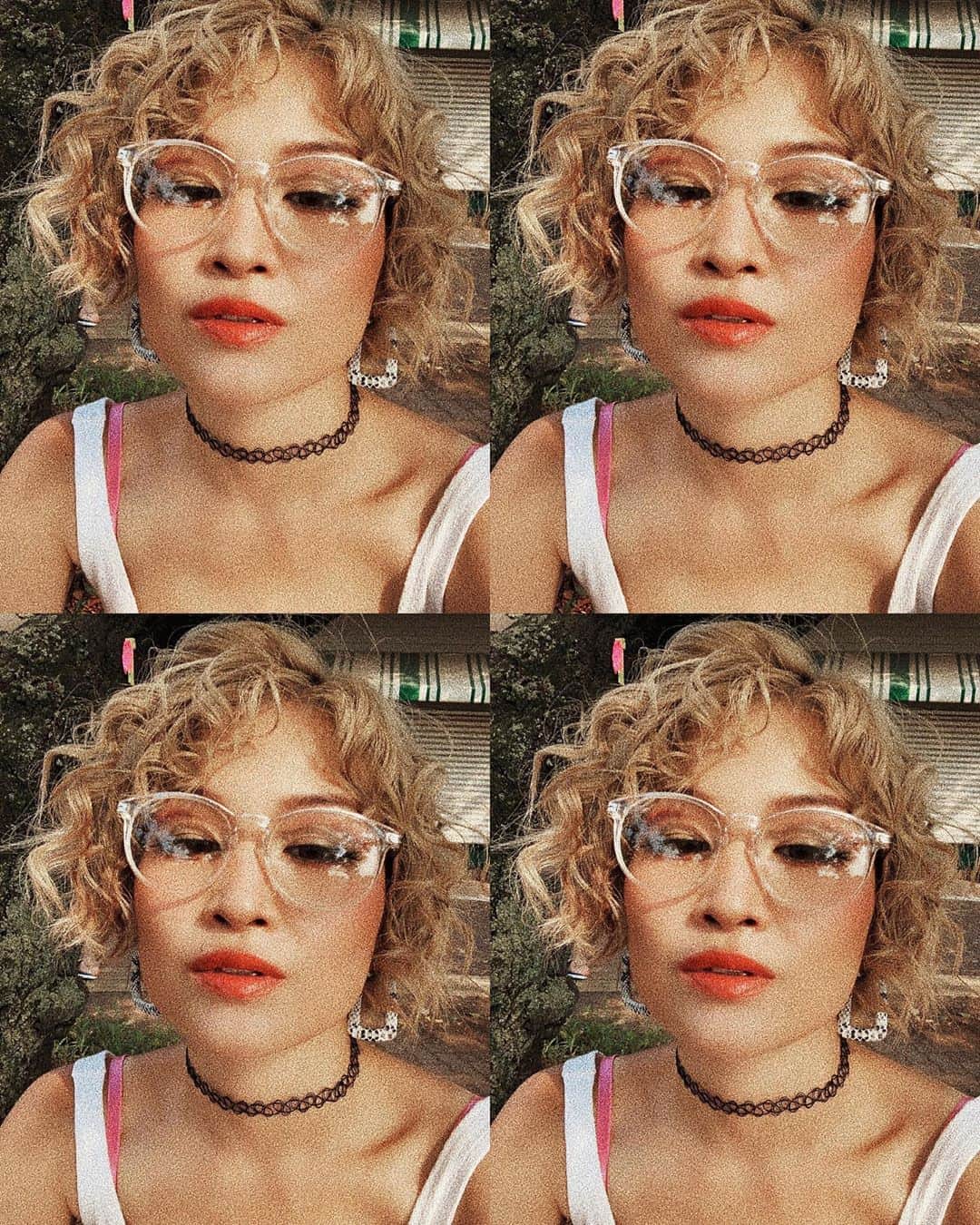 のインスタグラム：「💋💋﻿ new photo art.﻿ coming soon🍦🌈 ﻿ くるくるhair気に入った♡ #photoart #popart #hairstyle  #blondehair #harukamuto」