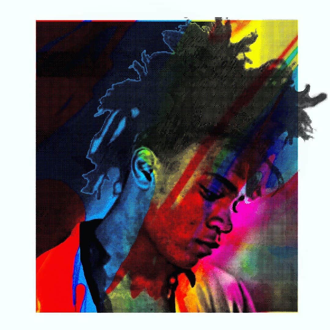 のインスタグラム：「Tribute: @jean_michel_basquiat  The Radiant Child, his work spoke to me and his story is legend.  Part of my story transects with his, but that’s another story .. This is a new piece that never existed before.  I created it from realms of the unseen universe into the realm of said reality.  To be clear I believe he was a Genious at balancing out a abstracted canvas , if you look-listen long enough at an original you can feel Jean Breathing .. #jeanmichelbasquiat #rollandberry #fineart #contemporaryart #artistlife #believeinyourself #basquiat #billionaire #beaboutit #energy #frequency #colur #revolutionofconsciousness #unstoppable #universe #iwillalwaysmissyoujason」