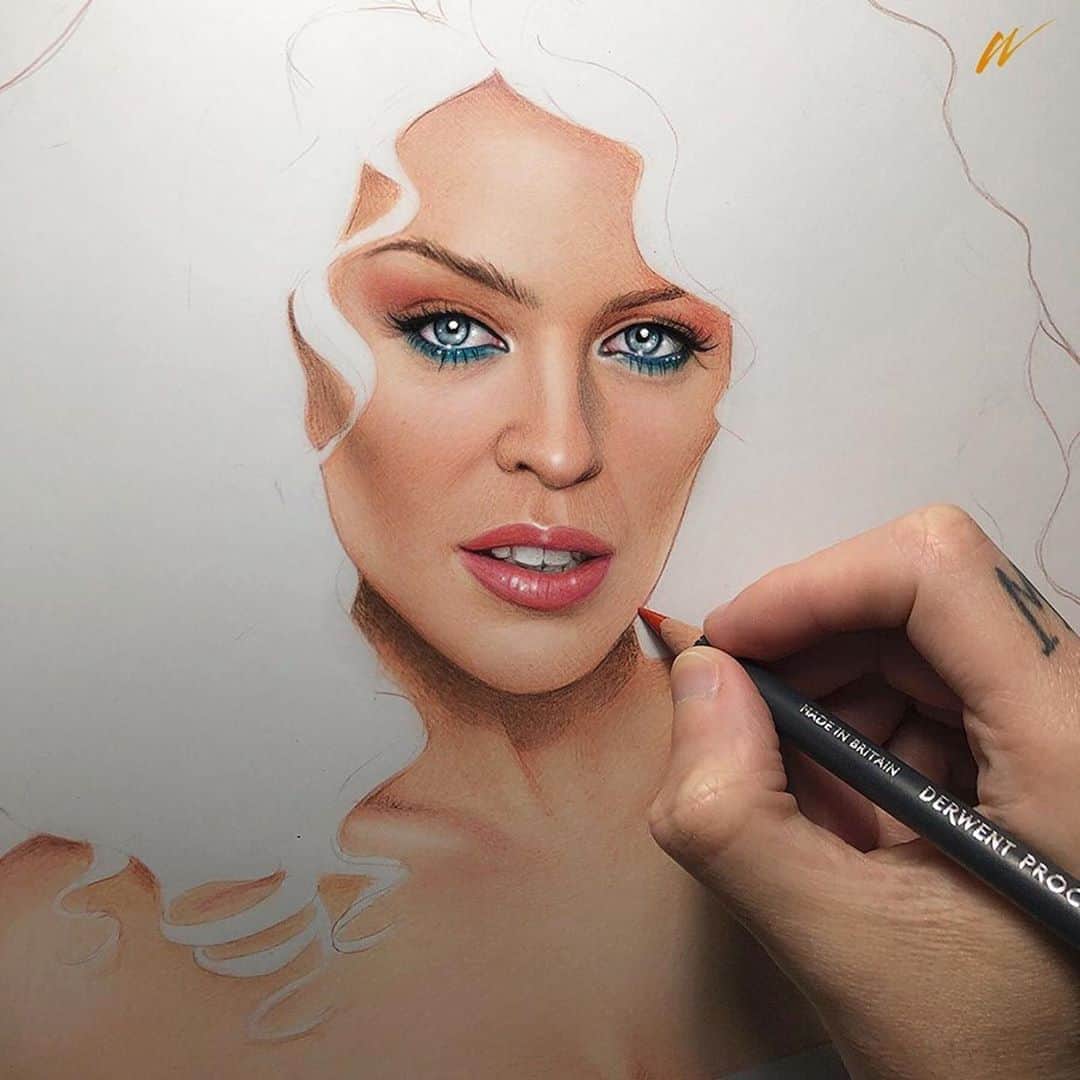 カイリー・ミノーグさんのインスタグラム写真 - (カイリー・ミノーグInstagram)「🖍❤️✏️ #Repost @_willcosta ・・・ Kylie Minogue II, in progress #2. ✨ #disco #art #illustration #fanart #portrait #draw #drawing #sketch #wip #realism #pencildrawing #popart #DerwentArtBrasil #SomosTodosDerwent #makeup #beauty  #kylie #kylieminogue #saysomething #70s #club #pop #aphrodite #queen #diva #willcosta, w/ @kylieminogue」8月20日 17時12分 - kylieminogue