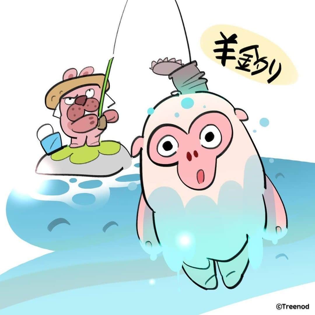 ポコタさんのインスタグラム写真 - (ポコタInstagram)「やったー！大漁だ!!!! あれ？オビス、何でそこにいるんだ？ - Yay! A big one!! Huh? Ovis, why are you there?! . . . #釣り #大漁 #イラスト #ポコタ #ポコパン #ポコポコ #bigfish #fishing #illustration #pokota #pokopang」8月20日 18時01分 - pokopang.info