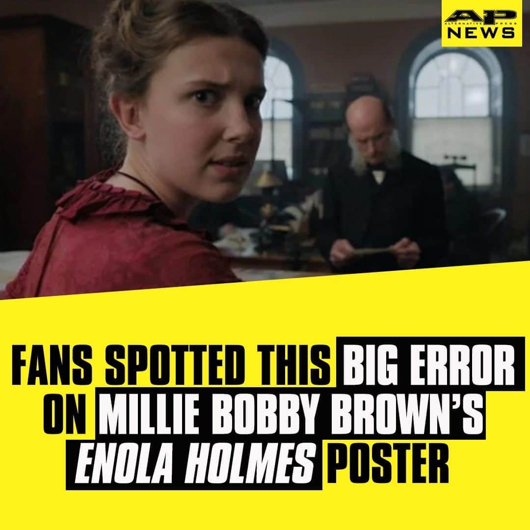 Alternative Pressさんのインスタグラム写真 - (Alternative PressInstagram)「The biggest mystery so far in @netflix’s ‘Enola Holmes’ is this centuries-spanning historical error on its poster⁠ LINK IN BIO⁠ .⁠ .⁠ .⁠ #milliebobbybrown #netflix #enolaholmes #netflixoriginal #netflixseries #enolaholmesposter #alternativepress #altpress」8月21日 5時30分 - altpress