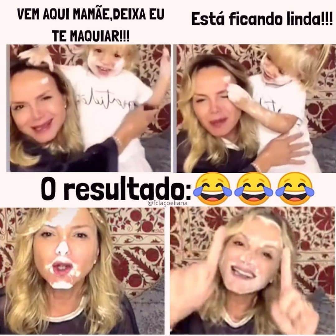 Eliana Michaelichin Bezerraのインスタグラム：「Esses meus seguidores são muito criativos... 🙈e Manu é muito sapeca! #manuelamrseminstagram #maedemenina #maedemenino #truelove #gratitude #thankgod #mother #family」