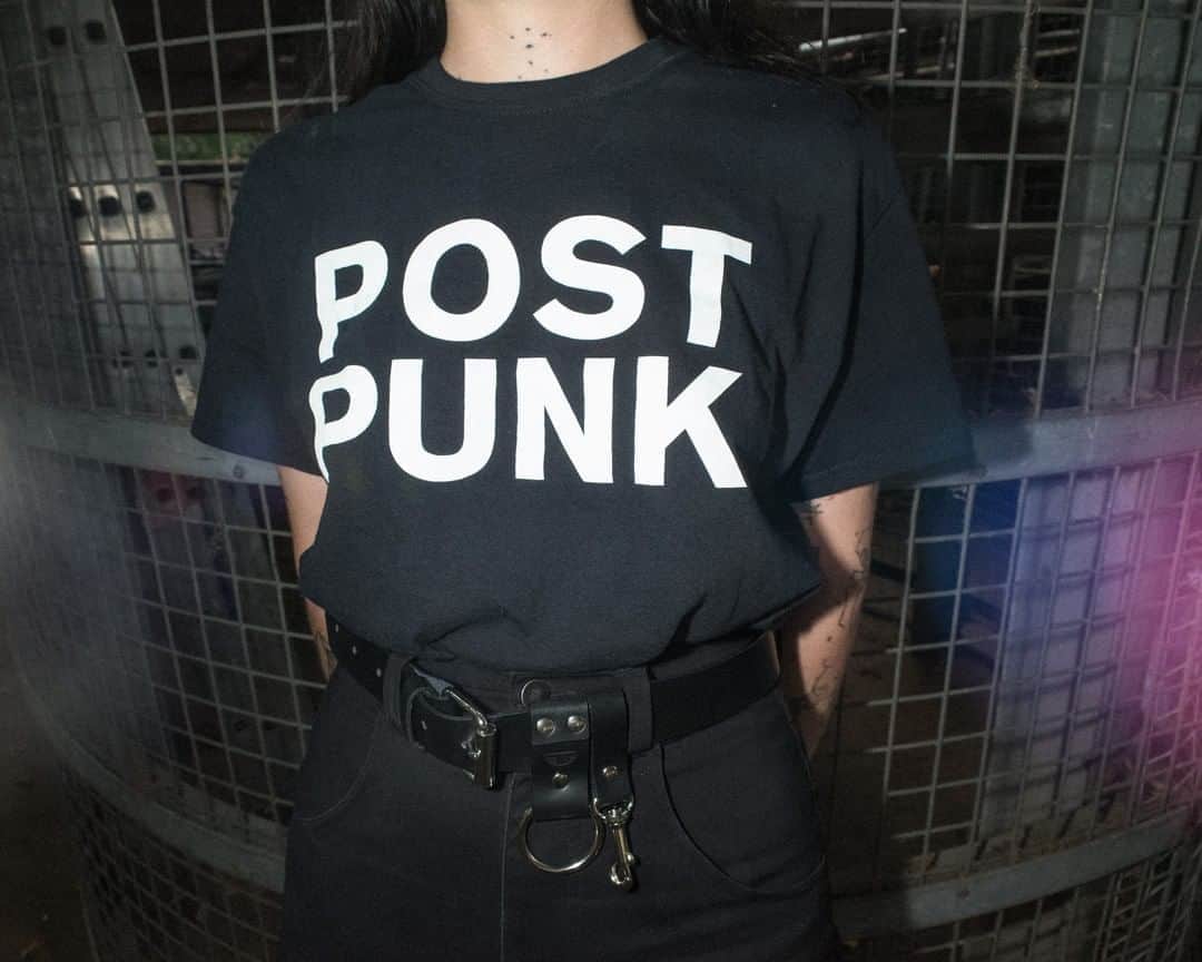 アンダーグラウンドのインスタグラム：「Now restocked, this is the classic POST PUNK T shirt, available in all sizes from our online store.⁠ We are all POST PUNK.⁠ ⁠ ⁠ ⁠ **Step by step we work to improve our environmental footprint. As an independent company we can use our freedom to select products from ethical and local suppliers and we are able to commit to small batch production. Hand printed in a London Studio **」