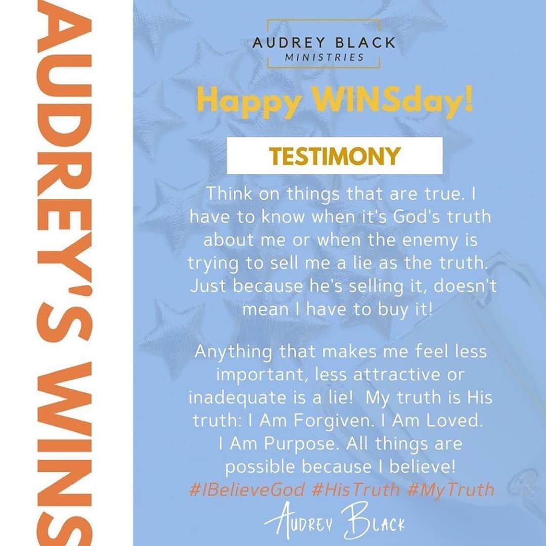 エリカ・キャンベルさんのインスタグラム写真 - (エリカ・キャンベルInstagram)「Happy WINSday  Repost from @audreyblackmin • Happy WINSday Everyone!  My truth is His Truth!  __ Audrey Black   #ABM #AudreyBlackMinistries #AudreyBlack #InspiringWomenEverywhere #Testimony #BeEncouraged #AudreysWins」8月20日 20時54分 - imericacampbell