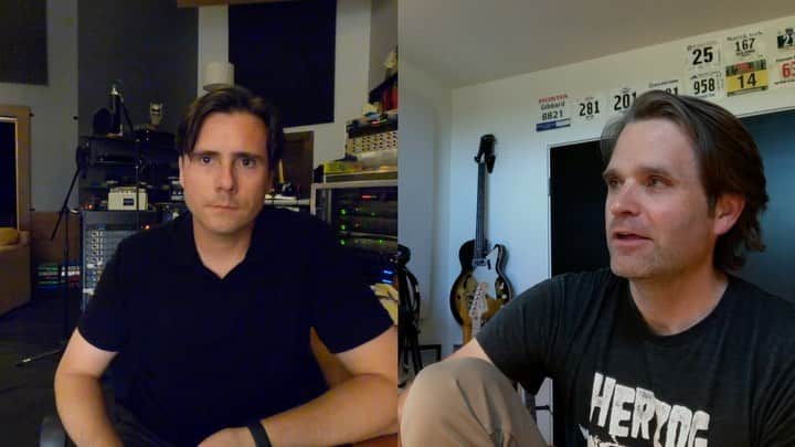 Jimmy Eat Worldのインスタグラム：「Episode 5, Ben Gibbard and I catch up about songs from the early days of quarantine. Link to listen/watch in bio, yo. @gibbstack @deathcabforcutie」