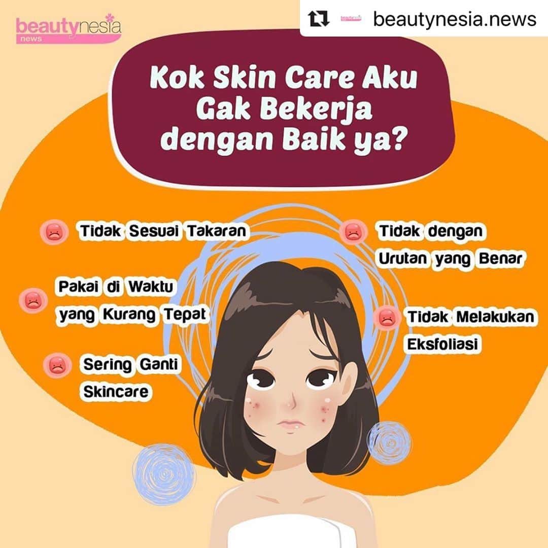 のインスタグラム：「Pernah ngerasa gak sih, udah pakai skincare setiap hari, cobain produk skincare yang paling bagus bahkan sampai yang paling mahal tapi kok hasilnya gak terlihat dikulit kita ya ? Kamu gini juga gak ?⁣ ⁣ Kalau iya, coba deh kamu perhatiin lagi kebiasaan kamu pakai skincare. Ternyata ada beberapa kebiasaan yang bikin skincare jadi gak bekerja secara efektif. Kalo kamu lebih sering lakuin yang mana nih beb ?⁣ ⁣ -⁣ #BeautynesiaNews #Beautynesia #SkincareRoutine #Glowing2020 #Kulitglowing #skincare #skincareremaja #tipsskincare #tipskecantikan #tipscantik #produkskincare⁣」