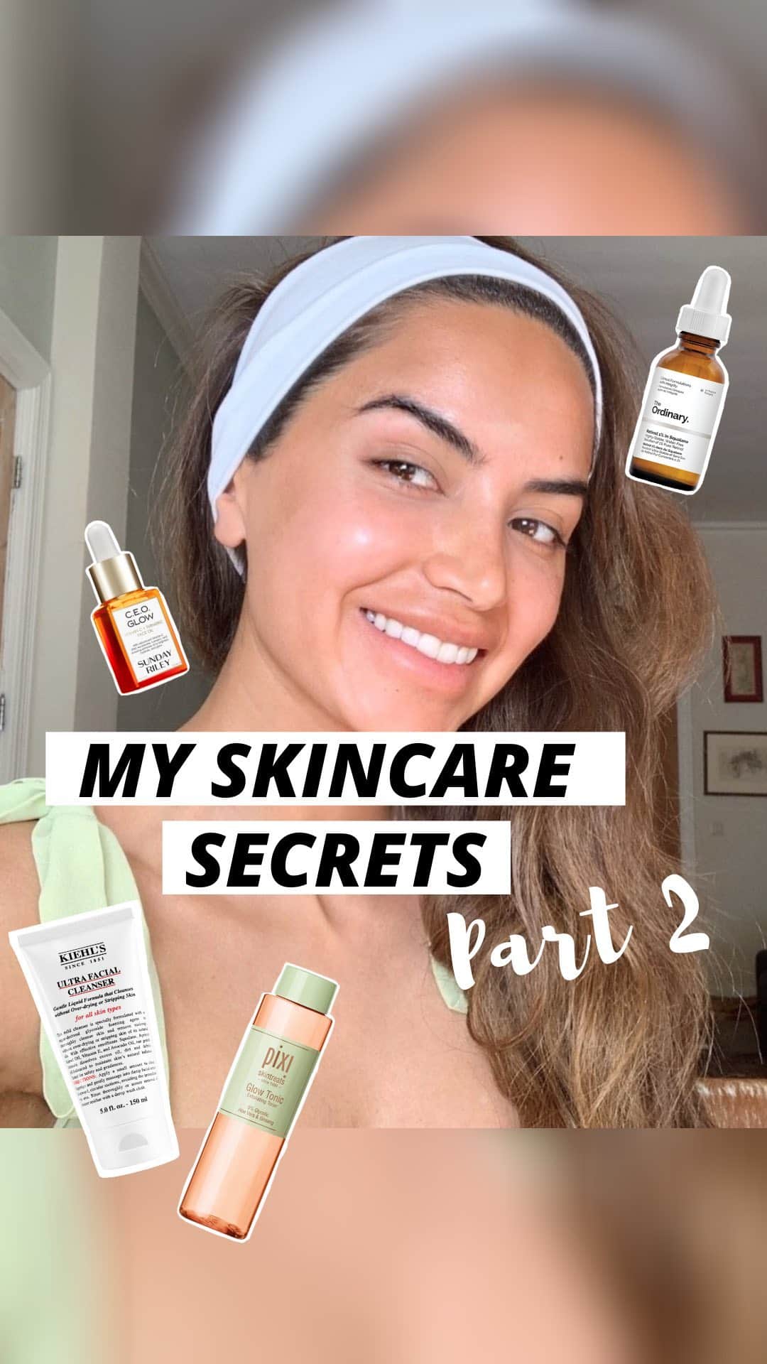 Diipa Büller-Khoslaのインスタグラム：「I can’t believe I’m finally posting my Minimalistic Skincare Routine! Thank you guys for being so patient with me. My skincare routine mainly focuses on getting rid of acne scarring and dark spots. While those products 6 ingredients help me, please keep in mind that every skin is different.   VITAMIN C Serum by Sunday Riley - C.E.O Glow via revolve beauty : https://go.magik.ly/ml/y4fj/ (worldwide shipping) via Sephora US: https://bit.ly/31hSat3  SUNSCREEN by Supergoop - Unseen Sunscreen via revolve beauty: https://go.magik.ly/ml/y4fk/ (worldwide shipping) via Sephora US: https://bit.ly/3fTTzdb  TONER by Versed - Baby Cheeks All-in-one Hydrating Milk via revolve beauty: https://go.magik.ly/ml/y4fl/ (worldwide shipping)  GLYCOLIC ACID TONER by Pixi Beauty - Glow Tonic via cult beauty: https://go.magik.ly/ml/y4fm/ (worldwide shipping)  RETINOL by The Ordinary - Granactive Retinoid 2% via CultBeauty: https://go.magik.ly/ml/y4fp/ (worldwide shipping)  CLEANSER by Kiehls - Ultra Facial Cleanser Via Sephora US : https://bit.ly/2NvRcAZ  via Harrods UK: https://bit.ly/2Z5lQqw  EXFOLIATOR by Dermalogica - Daily Superfoliant via Selfridges UK: https://bit.ly/3dtLbj1 (international delivery) via Sephora US: https://bit.ly/3dp8aLX  MOISTURIZER by Herbivore - Pink Cloud via SpaceNK UK: https://bit.ly/2BD3Rzn via Goop US: https://bit.ly/2Z75i1l  Leave a comment below by which ingredient or product you swear by!  Music: Classic by Joakim Karud」