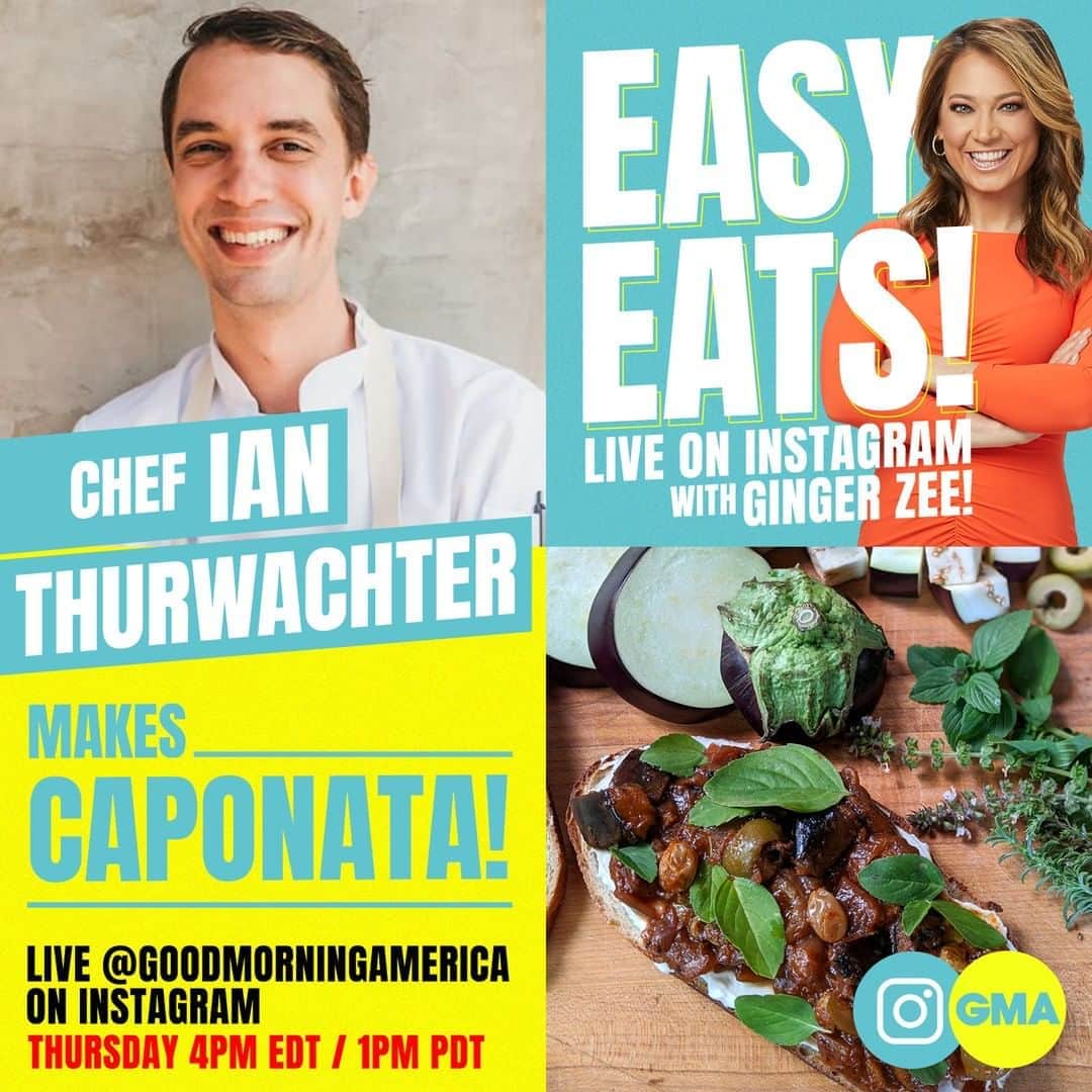 Good Morning Americaさんのインスタグラム写真 - (Good Morning AmericaInstagram)「CAPONATA! @Ginger_Zee and Chef @ianthurwachter have your next #EasyEats THIS AFTERNOON starting at 4pmET!」8月20日 23時12分 - goodmorningamerica
