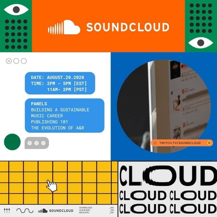 サウンドクラウドのインスタグラム：「#CloudBar is back again today with @naimagram moderating conversations around: ➡️ Building a Sustainable Music Career ➡️ Publishing 101 ➡️ The Evolution of A&R  Tune in at 11am PT / 2pm ET 👉 lnk.sc/SCTwitch  Building a Sustainable Music Career: @benwillis , Co-Founder of Indie-Pop/Independent who has helped build the career of rapper/singer/songwriter @SuperDuperKyle  Monique Blake, GM Swizz Beatz Productions, @therealswizzz & Founder of MEA Creative & Management.   Publishing 101: @ianholder , VP, Creative, Sony/ATV Music Publishing, oversees the writing careers of @jackharlow , @lilskies + more @pizza_rhea , Head of A&R – West Coast, has helped with the careers of songwriters, such as @lauvsongs  The Evolution of A&R: @nikkiliciousp , Entertainment Executive, responsible for signing talent such as Mac Miller and @groovyq @kawanprather , Head Of Music at @i_am_OTHER and most recently helped in picking tracks for the #SCxiamOTHER compilation @stevecarless UMG A&R Executive, who has worked with artists such as @polo.capalot」
