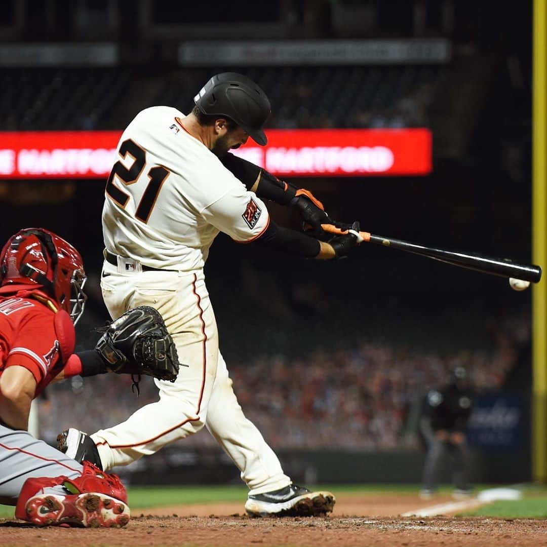 サンフランシスコ・ジャイアンツさんのインスタグラム写真 - (サンフランシスコ・ジャイアンツInstagram)「A LOUD first MLB hit for Joey Bart.」8月21日 13時49分 - sfgiants